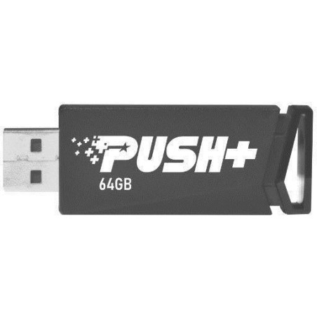MEMORIE USB 3.2 PATRIOT PUSH+,  64 GB, profil mic, negru, "PSF64GPSHB32U" (timbru verde 0.03 lei)