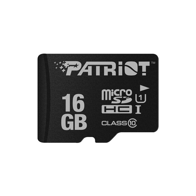 CARD MicroSD PATRIOT, 16 GB, MicroSDHC, clasa 10, standard UHS-I U1, "PSF16GMDC10" (timbru verde 0.03 lei)