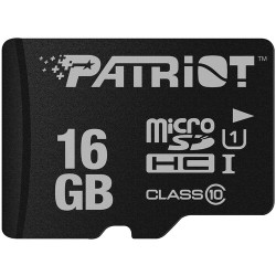 CARD MicroSD PATRIOT, 16 GB, MicroSDHC, clasa 10, standard UHS-I U1, "PSF16GMDC10" (timbru verde 0.03 lei)