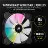 VENTILATOR Corsair, pt carcasa PC, 140 mm, 1200 rpm, LED RGB, 2 ventilatoare, "CO-9050111-WW"