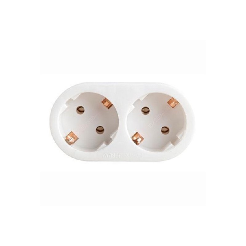 PRIZA Bachmann, Schuko x 2, conectare prin Schuko (T), cablu nu e cazul, fara protectie, alb, "B921.017" (timbru verde 0.18 lei)