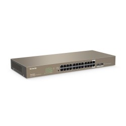 SWITCH Tenda 24 porturi Gigabit + 2 porturi SFP, carcasa metalica rackabil, "TEG1024F" (timbru verde 2 lei)