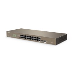 SWITCH Tenda 24 porturi Gigabit + 2 porturi SFP, carcasa metalica rackabil, "TEG1024F" (timbru verde 2 lei)