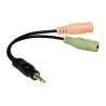 ADAPTOR audio LOGILINK stereo 3.5 stereo (1 x 3.5mm 4-pin T la 2 x 3.5" 3-pin M), 15cm, "CA0021" (timbru verde 0.08 lei)