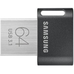 MEMORIE USB SAMSUNG 64 GB, USB 3.1, profil mic, carcasa metalica, negru, "MUF-64AB/APC" (timbru verde 0.03 lei)