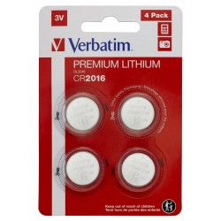 BATERIE VERBATIM, butoni (CR2016), 3V litiu, 4 buc., "49531" (timbru verde 0.04 lei)