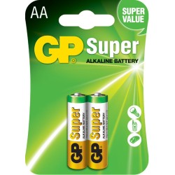 Baterie GP Batteries, Super Alcalina AA (LR6) 1.5V alcalina, blister 2 buc. "GP15A-2UE2" "GPPCA15AS014" (timbru verde 0.16 lei)
