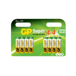 Baterie GP Batteries, Super Alcalina AA (LR6) 1.5V alcalina, blister 8 buc. "GP15A4/4-2PL8" "GPPCA15AS087" (timbru verde 0.64 le
