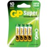 Baterie GP Batteries, Super Alcalina AAA (LR03) 1.5V alcalina, blister 4 buc. "GP24A-2UE4" "GPPCA24AS013" (timbru verde 0.32 lei
