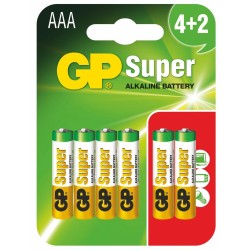 Baterie GP Batteries, Super Alcalina AAA (LR03) 1.5V alcalina, blister 6 buc. "GP24A4/2-2UE6" "GPPCA24AS065" - 333586 (timbru ve