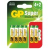 Baterie GP Batteries, Super Alcalina AAA (LR03) 1.5V alcalina, blister 6 buc. "GP24A4/2-2UE6" "GPPCA24AS065" - 333586 (timbru ve