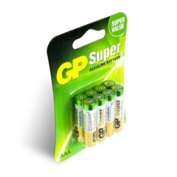 Baterie GP Batteries, Super Alcalina AAA (LR03) 1.5V alcalina, blister 8 buc. "GP24A-2UE8" "GPPCA24AS106" (timbru verde 0.64 lei