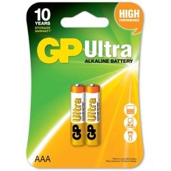 Baterie GP Batteries, Ultra Alcalina AAA (LR03) 1.5V alcalina, blister 2 buc. "GP24AU-2UE2" "GPPCA24AU015" (timbru verde 0.16 le