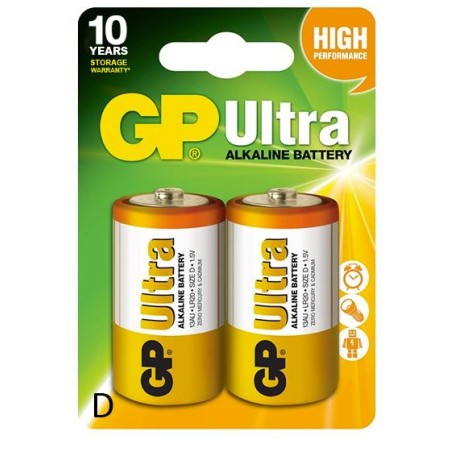 Baterie GP Batteries, Ultra Alcalina D (LR20) 1.5V alcalina, blister 2 buc. "GP13AU-2UE2" "GPPCA13AU005" (timbru verde 0.16 lei)