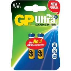 Baterie GP Batteries, Ultra+ Alcalina AAA (LR03) 1.5V alcalina, blister 2 buc. "GP24AUP-2UE2" "GPPCA24UP027" (timbru verde 0.16 