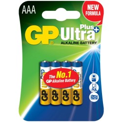 Baterie GP Batteries, Ultra+ Alcalina AAA (LR03) 1.5V alcalina, blister 4 buc. "GP24AUP-2UE4" "GPPCA24UP028" (timbru verde 0.32 