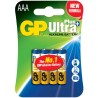 Baterie GP Batteries, Ultra+ Alcalina AAA (LR03) 1.5V alcalina, blister 4 buc. "GP24AUP-2UE4" "GPPCA24UP028" (timbru verde 0.32 