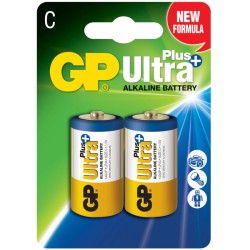 Baterie GP Batteries, Ultra+ Alcalina C (LR14) 1.5V alcalina, blister 2 buc. "GP14AUP-2UE2" "GPPCA14UP011" (timbru verde 0.16 le
