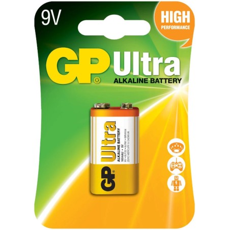 Baterie GP Batteries, Ultra Alcalina (6LF22) 9V alcalina, blister 1 buc. "GP1604AU-5UE1" "GPPVA9VAU010" (timbru verde 0.08 lei)