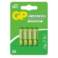 Baterie GP Batteries, Greencell AAA (LR03) 1.5V carbon zinc, blister 4 buc. "GP24G-IUE4" "GPPCC24UC187" (timbru verde 0.08 lei)