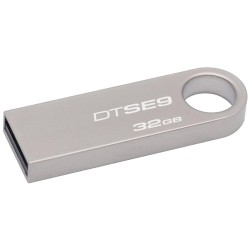 MEMORIE USB 2.0 KINGSTON 32 GB, profil mic, carcasa metalic, argintiu, "DTSE9H/32GB" (timbru verde 0.03 lei)