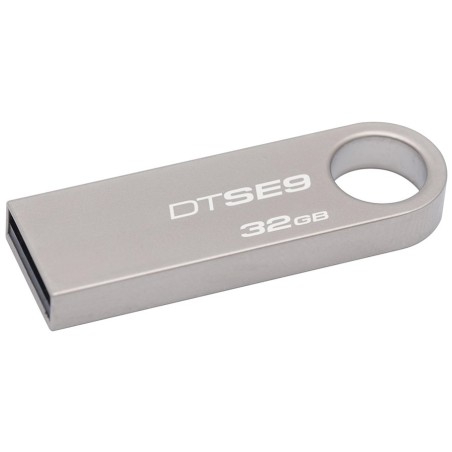 MEMORIE USB 2.0 KINGSTON 32 GB, profil mic, carcasa metalic, argintiu, "DTSE9H/32GB" (timbru verde 0.03 lei)