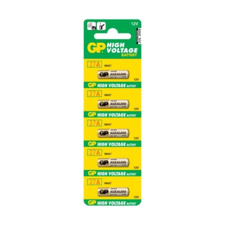 Baterie GP Batteries, Super Alcalina (27A) 12V alcalina, blister 5 buc. "GP27AF-2C5" "GPPBA27AF002" (timbru verde 0.4 lei)