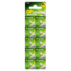 Baterie GP Batteries, butoni (AG1/LR60/LR620) 1.5V alcalina, blister 10 buc. "GP164F-2C10" "GPPBA164F004" (timbru verde 0.1 lei)