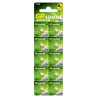Baterie GP Batteries, butoni (AG1/LR60/LR620) 1.5V alcalina, blister 10 buc. "GP164F-2C10" "GPPBA164F004" (timbru verde 0.1 lei)