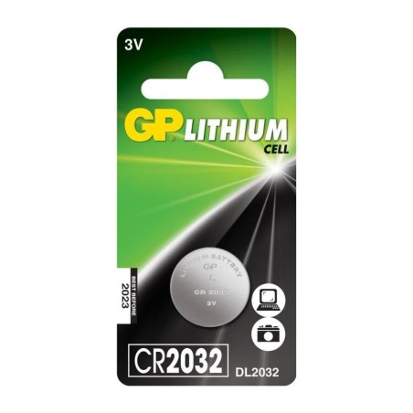 Baterie GP Batteries, butoni (CR2032) 3V lithium, blister 1 buc. "GPCR2032-2CPU1" "GPPBL2032185" (timbru verde 0.01  lei)