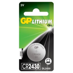Baterie GP Batteries, butoni (CR2430) 3V lithium, blister 1 buc. "GPCR2430-2CPU1" "GPPBL2430052" - 945242 (timbru verde 0.01  le