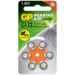 Baterie GP Batteries, aparat auditiv (ZA13) 1.45V zinc-aer, blister 6 buc. ZA13F-ELTD6, "GPPBZZ13F019" (timbru verde 0.06 lei)
