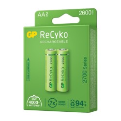 Acumulatori GP Batteries, ReCyco 2600mAh AA (LR6) 1.2V NiMH, paper box 2 buc. 270AAHCE-EB2, "GPRHC272E022" (timbru verde 0.16 le