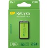 Acumulatori GP Batteries, ReCyco 200mAh 9V NiMH, paper box 1 buc. 20R8H-EB1, "GP20R8H-2EB1" "GPRHV208R075" (timbru verde 0.08  l