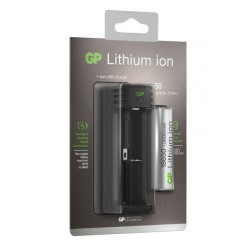 Incarcator GP Batteries, compatibil Li-Ion, 1 slot incarcare, 1 x acumulator 18650 2600mAh inclus, incarcare USB, "GPACEL111000"
