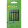 Incarcator GP Batteries, Recyko compatibil NiMH (AA/AAA), include 4 x 2700 mAh AA (R6), incarcare USB, 4 LED-uri indicare incarc