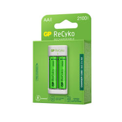 Incarcator GP Batteries, Recyko compatibil NiMH (AA/AAA), include 2 x 2100 mAh AA (R6), incarcare USB, 1 LED indicare incarcare,
