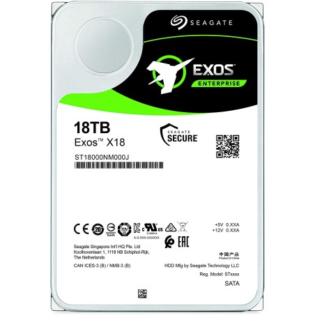 HDD SEAGATE 18TB, Exos X18, 7.200 rpm, buffer 256 MB, pt server, "ST18000NM000J" (timbru verde 0.8 lei)