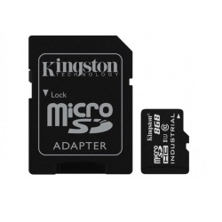MEMORY MICRO SDHC 8GB UHS-I/W/ADAPTER SDCIT/8GB KINGSTON "SDCIT/8GB" (timbru verde 0.03 lei)
