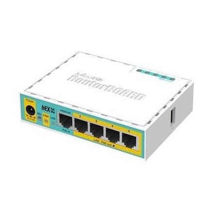 NET ROUTER 10/100M 5PORT HEX/POE LITE RB750UPR2 MIKROTIK "RB750UPR2" (timbru verde 0.8 lei)