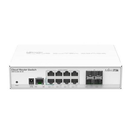 SWITCH Mikrotik, Gigabit x 8, SFP x 4, "CRS112-8G-4S-IN" (timbru verde 2 lei)