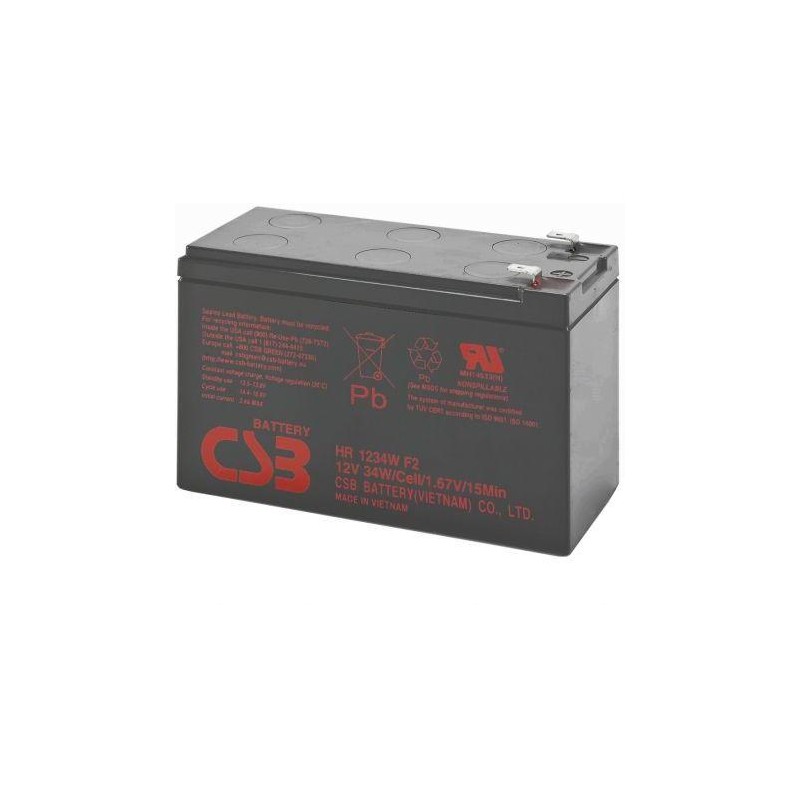 Baterie UPS CSB HR1234WF2, 12V 9Ah, 150.9 x 64.8 x 94.3 mm, Borne F2, Durata medie 3-5 ani, VRLA "HR1234WF2" (timbru verde 0.5 l