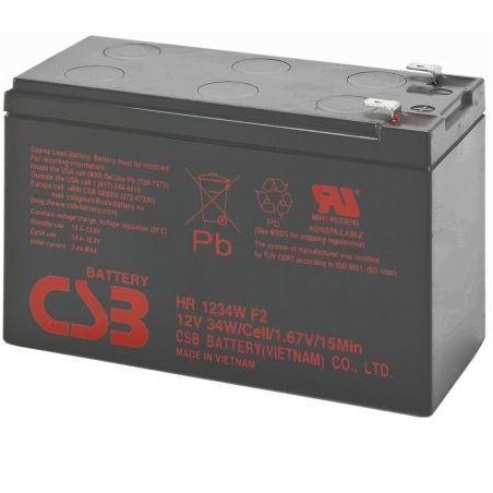 Baterie UPS CSB HR1234WF2, 12V 9Ah, 150.9 x 64.8 x 94.3 mm, Borne F2, Durata medie 3-5 ani, VRLA "HR1234WF2" (timbru verde 0.5 l