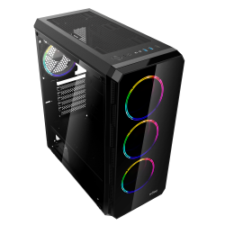 CARCASA NJOY Middle Tower,ATX, "ACRUX", fara sursa,sticla securizata,fanx4,USB 2.0x1,USB 3.0x2,Jack 3.5mmx2, mesh,fan ctr (inclu
