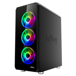 CARCASA NJOY Middle Tower,ATX, "ARENA",fara sursa,sticla securizata,fanx4,USB 2.0x1,USB 3.0x2,Jack 3.5 mmx2, mesh,fan ctr (inclu