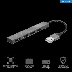 Trust Halyx Aluminium 4 Mini USB Hub "TR-23786" (timbru verde 0.8 lei)