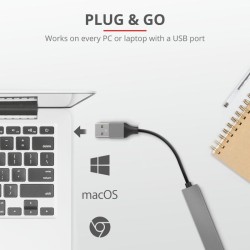 Trust Halyx Aluminium 4 Mini USB Hub "TR-23786" (timbru verde 0.8 lei)