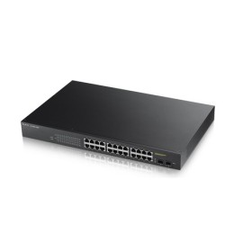 SWITCH. PoE ZyXel, port Gigabit x 24, SFP SFP x 2, managed, rackabil, carcasa metalica, "GS190024HPV2-EU0101F" (timbru verde 2 l