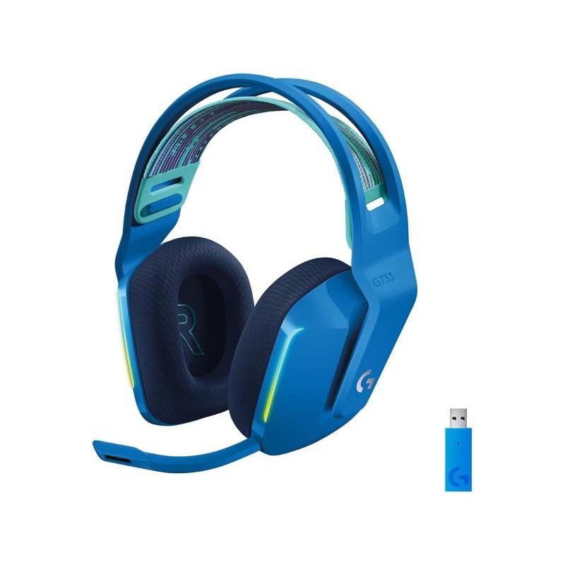 LOGITECH G733 LIGHTSPEED Wireless RGB Gaming Headset - BLUE - 2.4GHZ - EMEA, "981-000943" (timbru verde 0.8 lei)
