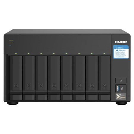 NAS STORAGE TOWER 8BAY/NO HDD TS-832PX-4G QNAP, "TS-832PX-4G" (timbru verde 11 lei)